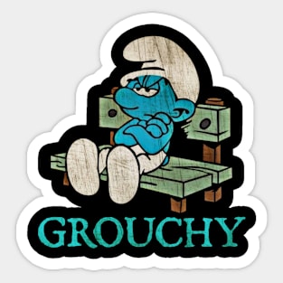 Grouchy Smurf Sticker